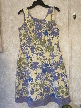 Studio I Cream Floral Midi Dress with Lavender and Sage Accents